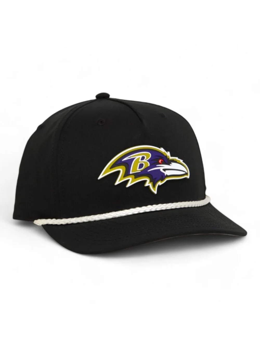 Baltimore Ravens 3D Five Panel Classic Rope Hat- Black/ White